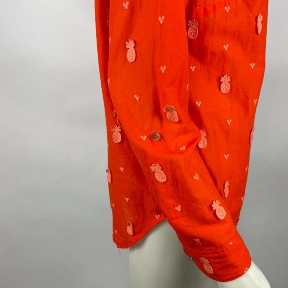 Anthropologie Maeve Classic Embroidered Blouse Women 10 NWOT Pineapple Shirt Top - Picture 8 of 16